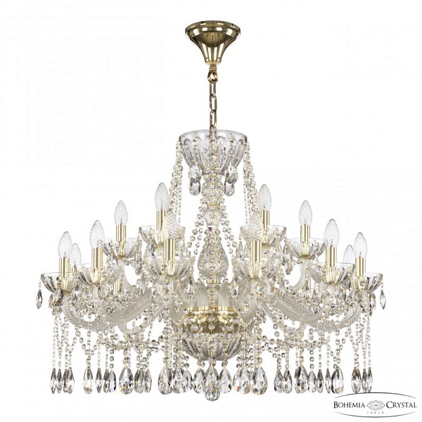 Подвесная люстра Bohemia Ivele Crystal 5413 золото арт. 5413/12+6/300 G Clear/M-1H