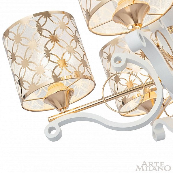 Подвесная люстра Arte Milano Florentia-3097 белый арт. 303097/8 Wh/Gd