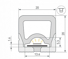 Профиль Arlight WPH-FLEX белый арт. 062404