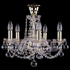 Подвесная люстра Bohemia Ivele Crystal 1402 золото арт. 1402/5/141/G/Balls/Tube