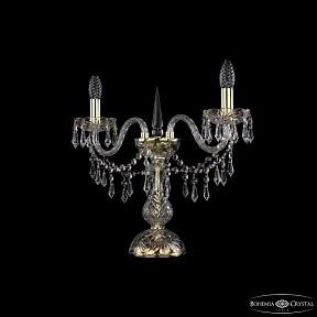 Настольная лампа декоративная Bohemia Ivele Crystal 1403 золото арт. 1403L/2/141-39 G