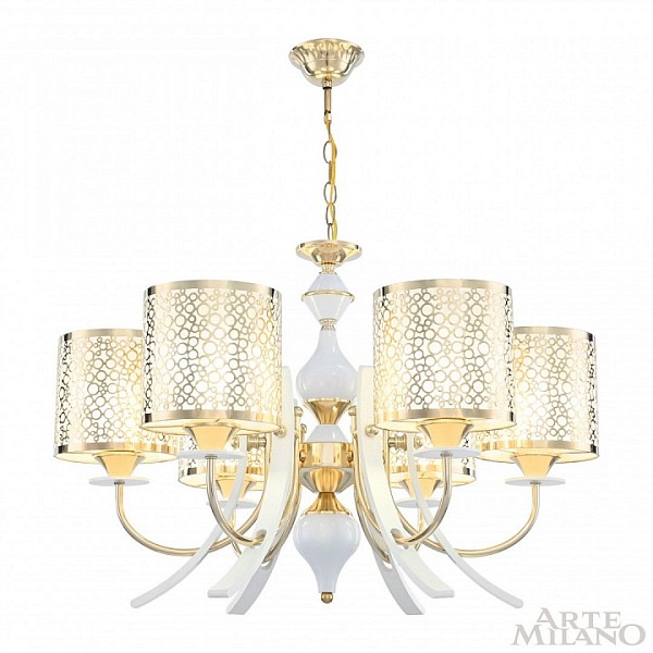 Подвесная люстра Arte Milano Florentia-6067 белый арт. 306067/6 Wh/Gd