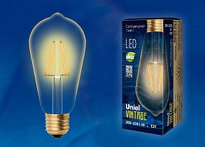 Лампа светодиодная Uniel Golden  арт. LED-ST64-5W/GOLDEN/E27 GLV22GO