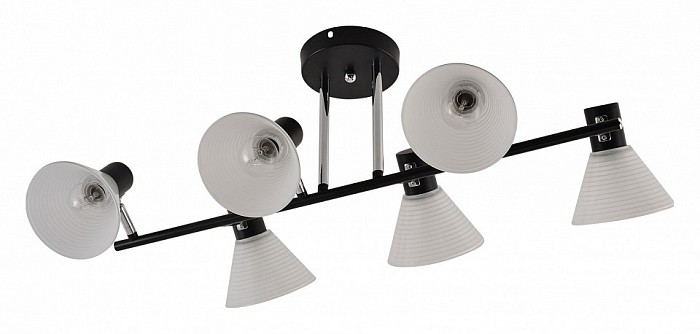 Люстра на штанге Reluce 01553 хром арт. 01553-3.3-06B BK+CR