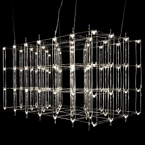 Подвесная люстра O-LUCE Cosmic Glass ячейка 20*20 см хром арт. 11787611-2