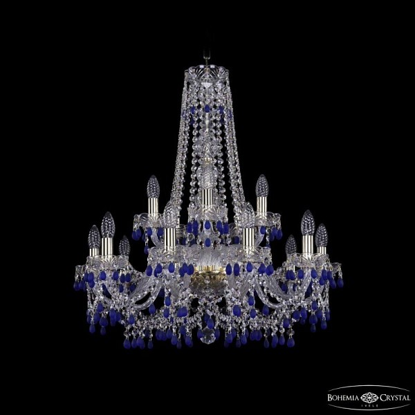 Подвесная люстра Bohemia Ivele Crystal 1410 золото арт. 1410/10+5/240/h-75 G V3001