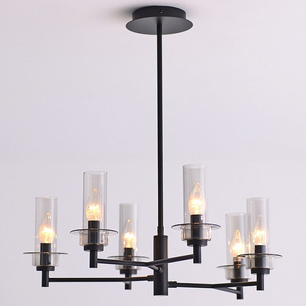 Люстра на штанге ILLUMICO IL2216 черный арт. IL2216-6PLS-24 HIGHBALL