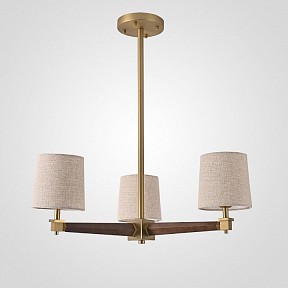 Люстра на штанге Imperiumloft Jorgenson Beige/Dark wood дерево арт. STAVRA01