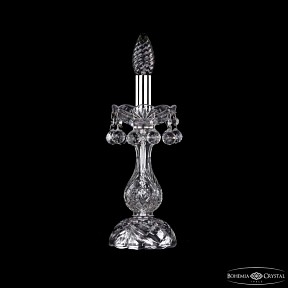 Настольная лампа декоративная Bohemia Ivele Crystal 1409 никель арт. 1409L/1-27 Ni