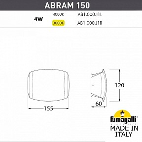Накладной светильник Fumagalli Abram белый арт. AB1.000.000.WXJ1L