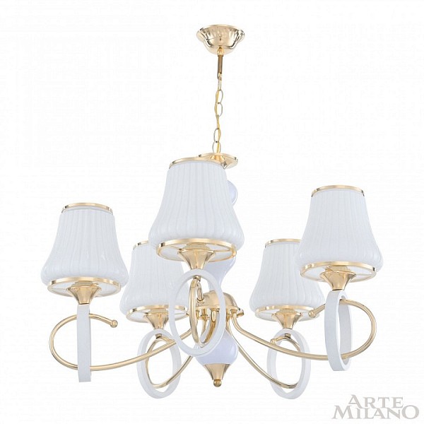 Подвесная люстра Arte Milano Florentia-2387 белый арт. 302387/5 Wh/Gd