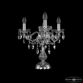 Настольная лампа декоративная Bohemia Ivele Crystal 1415 никель арт. 1415L/3/141-39 Ni