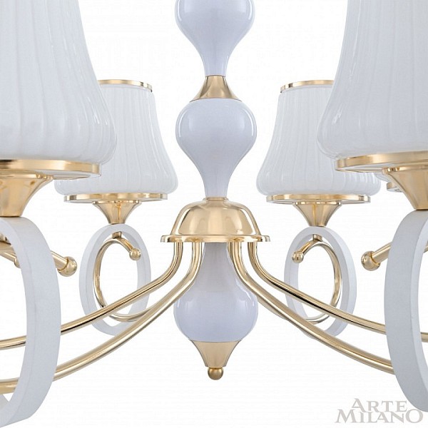 Подвесная люстра Arte Milano Florentia-2387 белый арт. 302387/6 Wh/Gd