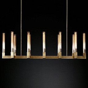 Подвесная люстра Imperiumloft Rh Canelle Linear Chandelier 12 Modern Brass латунь арт. 40.1549