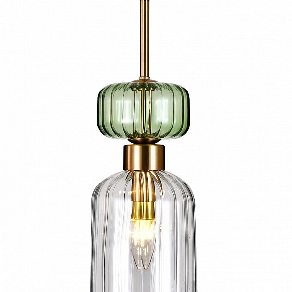 Подвесной светильник Escada  бронза арт. 1141/1S Green/Clear