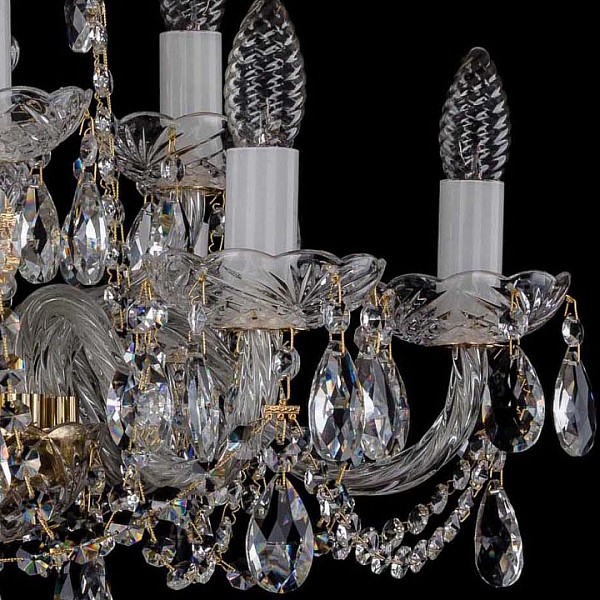Подвесная люстра Bohemia Ivele Crystal 1402 золото арт. 1402/6_3/195/G