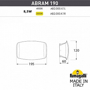 Накладной светильник Fumagalli Abram белый арт. AB2.000.000.WXK1L