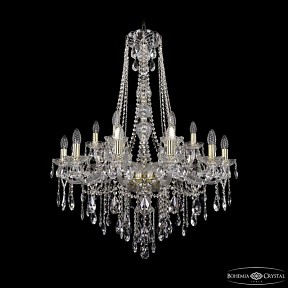 Подвесная люстра Bohemia Ivele Crystal 1415 золото арт. 1415/12+6/300/h-108 G