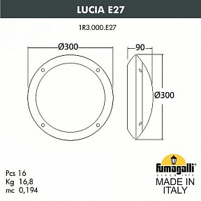 Накладной светильник Fumagalli Lucia белый арт. 1R3.000.000.WYE27