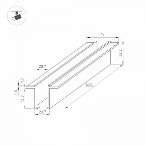 Трек Arlight MAG-25 черный арт. 034225