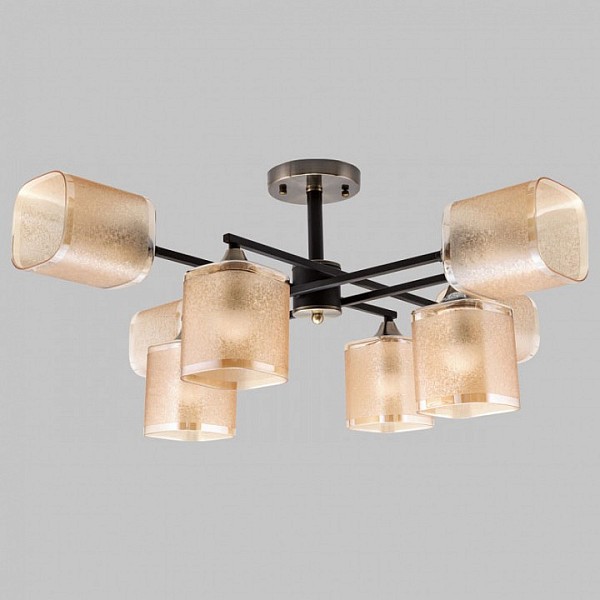 Люстра на штанге Imex MD.4212 черный арт. MD.4212-8-S-BK+AB