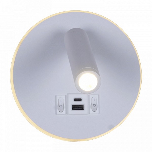 Бра Reluce 86203 белый арт. 86203-9.2-001KT LED12W+USB WT