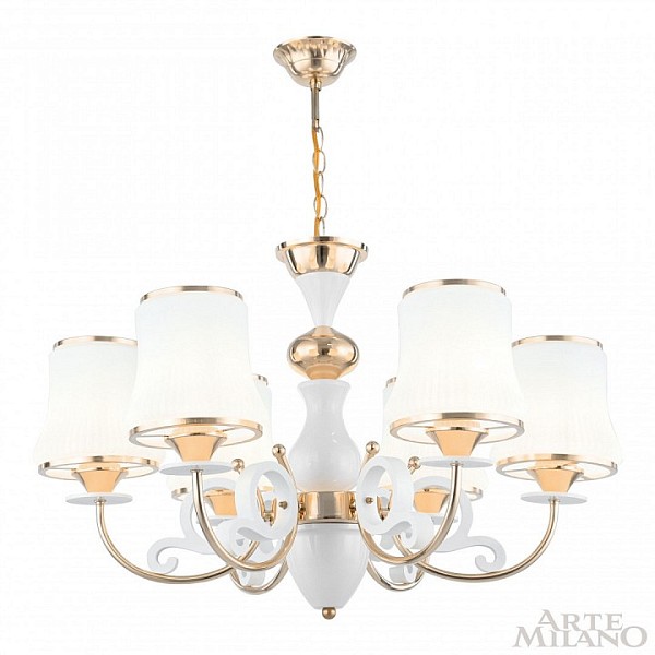 Подвесная люстра Arte Milano Florentia-1097 белый арт. 301097/6 Wh/Gd
