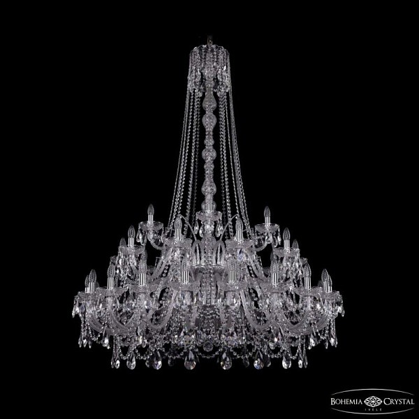 Подвесная люстра Bohemia Ivele Crystal 1411 никель арт. 1411/20+10+5/460/h-175/2d Ni