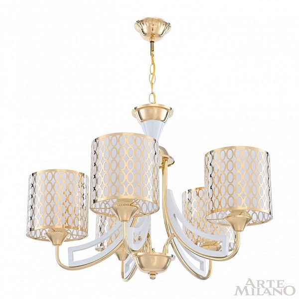 Подвесная люстра Arte Milano Florentia-3387 белый арт. 303387/5 Wh/Gd