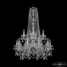 Подвесная люстра Bohemia Ivele Crystal 1411 никель арт. 1411/10+5/240/h-94 2d Ni