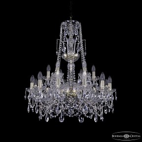 Подвесная люстра Bohemia Ivele Crystal 1411 золото арт. 1411/12+6/240/XL-83 G