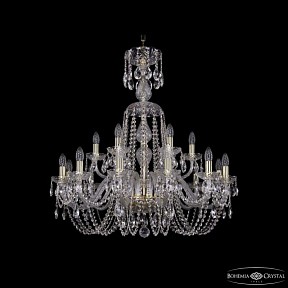 Подвесная люстра Bohemia Ivele Crystal 1402 золото арт. 1402/12+6/300/XL-90 G