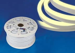 Лента светодиодная Uniel ULS-N21-2835 белый арт. ULS-N21-2835-120LED/m-8mm-IP67-220V-8W/m-50M-WW бобина