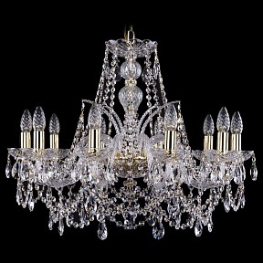 Подвесная люстра Bohemia Ivele Crystal 1411 золото арт. 1411/10/240/G