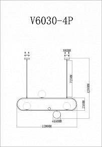 Подвесной светильник Moderli Miya желтый арт. V6030-4P