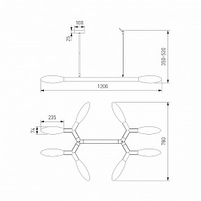 Люстра на штанге Eurosvet Covalent черный арт. 30180 черный