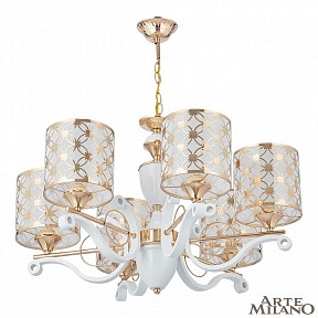 Подвесная люстра Arte Milano Florentia-3097 белый арт. 303097/6 Wh/Gd