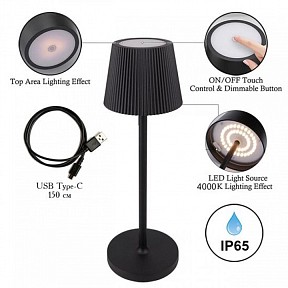 Настольная лампа декоративная Arte Lamp Fuyue черный арт. A1616LT-1BK