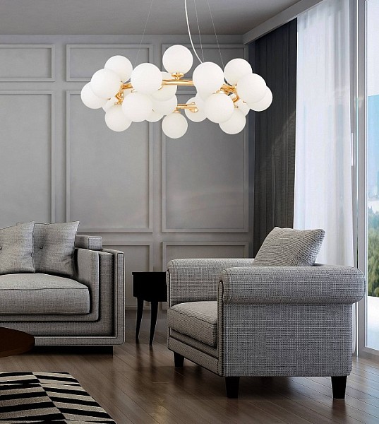Подвесная люстра LUMINA DECO MARSIADA золото арт. LDP 6033-25 FGD