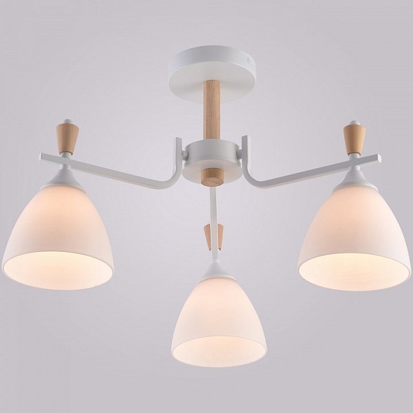 Люстра на штанге Reluce 01622 белый арт. 01622-0.3-03 WH+WOOD