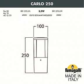 Наземный светильник Fumagalli Carlo черный арт. DR1.573.000.AXU1L