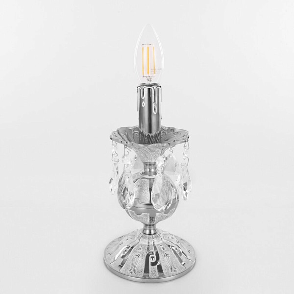 Настольная лампа декоративная Bohemia Ivele Crystal AL77 никель арт. AL77500L/1-23 NW