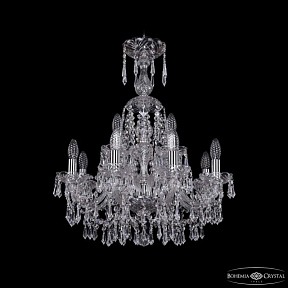 Подвесная люстра Bohemia Ivele Crystal 1403 никель арт. 1403/8+4/195/XL-65 Ni