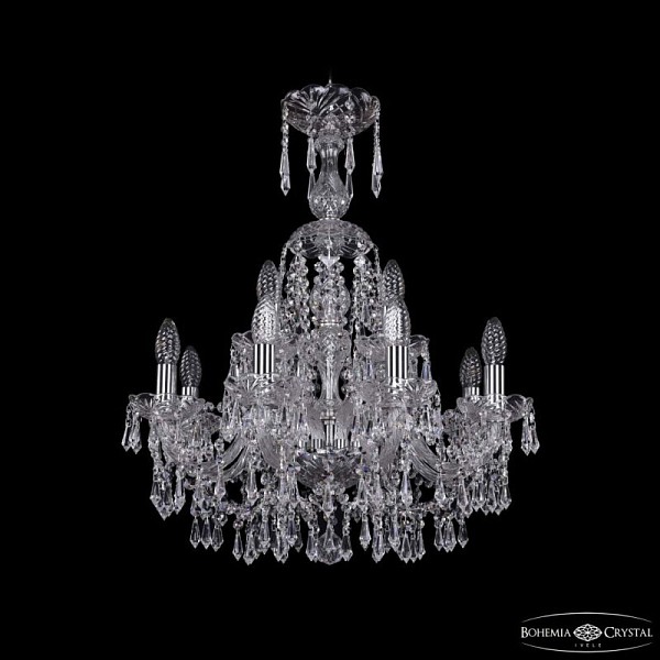 Подвесная люстра Bohemia Ivele Crystal 1403 никель арт. 1403/8+4/195/XL-65 Ni