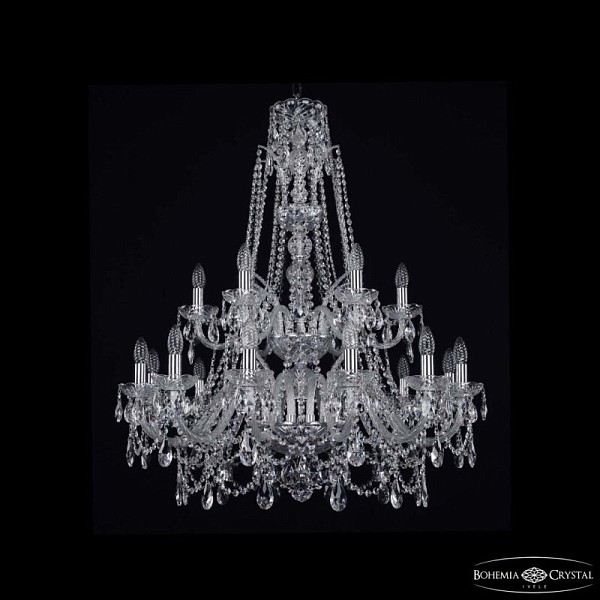Подвесная люстра Bohemia Ivele Crystal 1411 никель арт. 1411/12+6/300/XL-99/2d Ni
