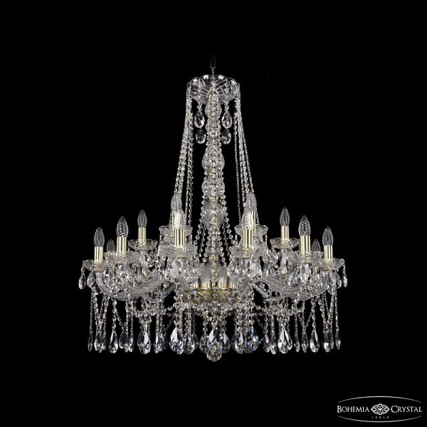 Подвесная люстра Bohemia Ivele Crystal 1413 золото арт. 1413/12+6/300/h-95 G