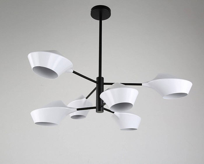 Люстра на штанге LUMINA DECO Romina черный арт. LDP 6037-6 WT+BK