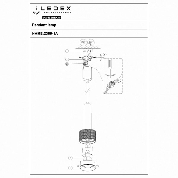 Подвесной светильник iLedex Technical Delta черный арт. 2362-1 BK+GRP