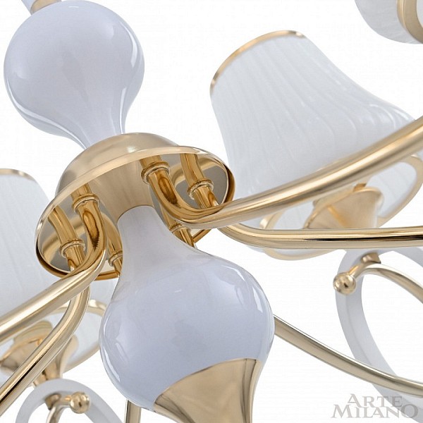 Подвесная люстра Arte Milano Florentia-2387 белый арт. 302387/6 Wh/Gd