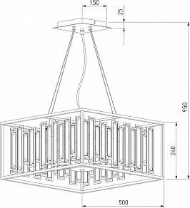 Подвесная люстра Bogate's Cella черный арт. 377/6 Strotskis